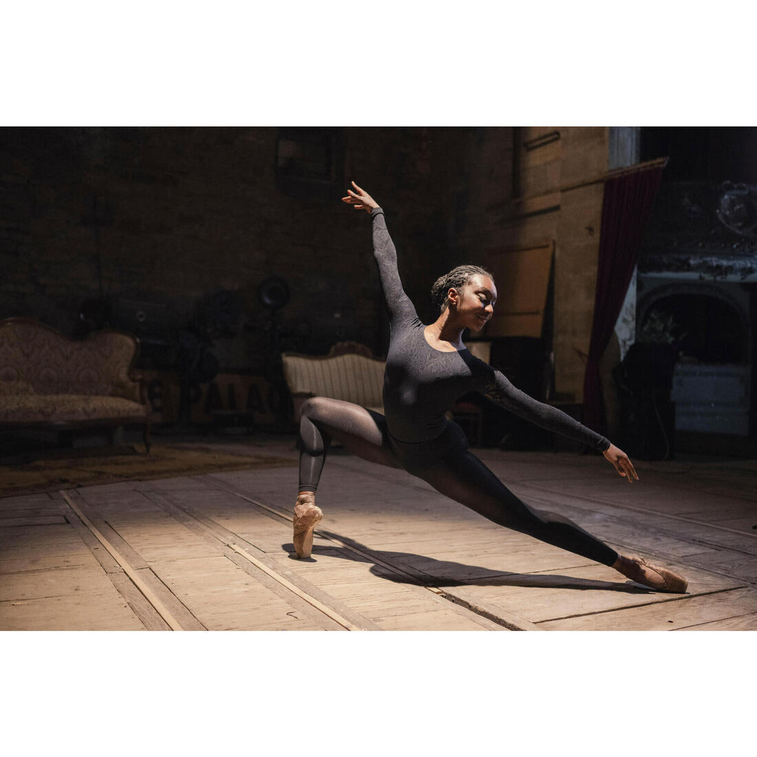 Collants de danse classique sans pieds Femme - Noir