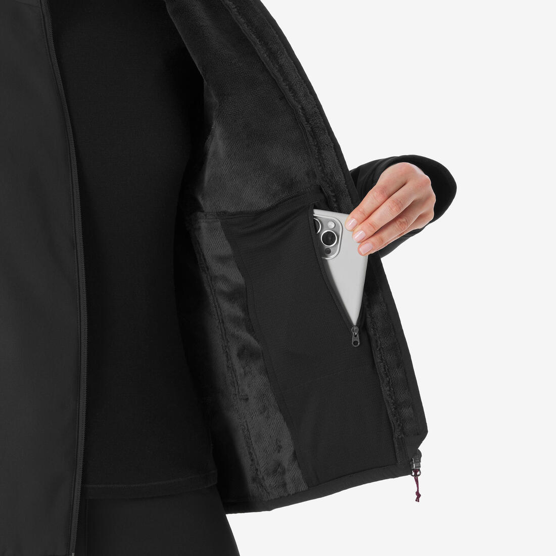 Veste softshell coupe-vent femme, MT100 noir
