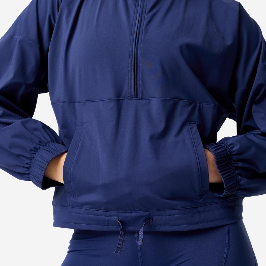 Sweat-shirt de sport léger sans capuche femme, bleu marine
