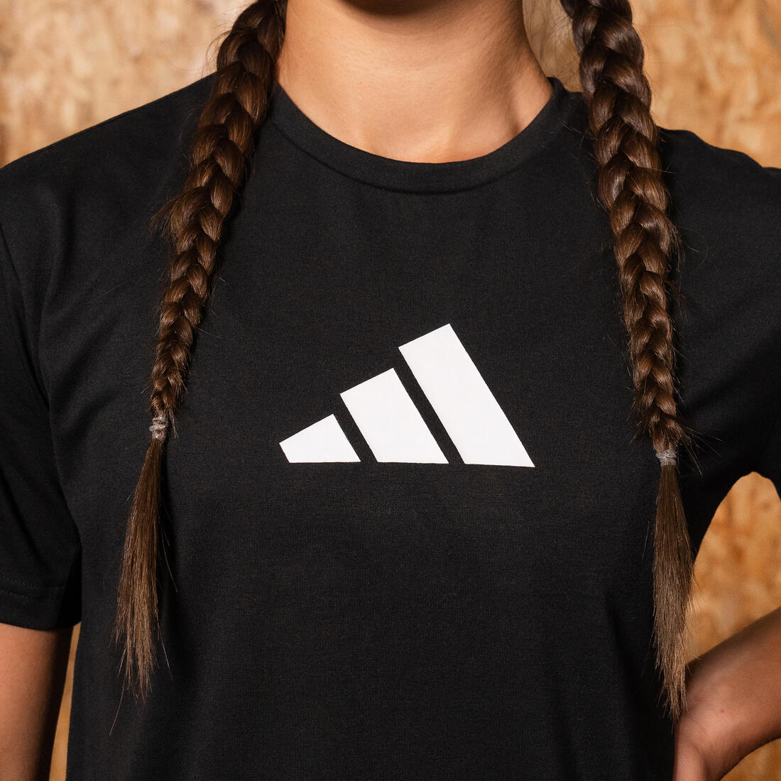 T-shirt imprimé logo femme, noir
