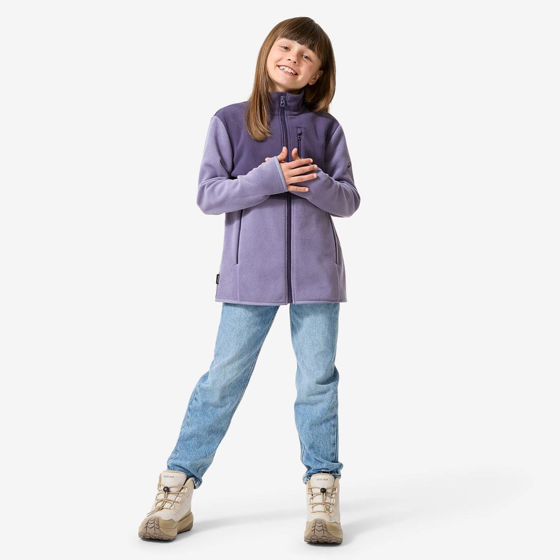 Veste polaire de randonnée enfant 7-15 ans, MH500 bleu et