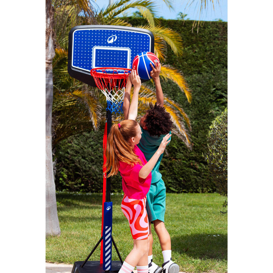 Panier de basket Enfant Dunk sur pied réglable 1,60m à 2,20m - K900