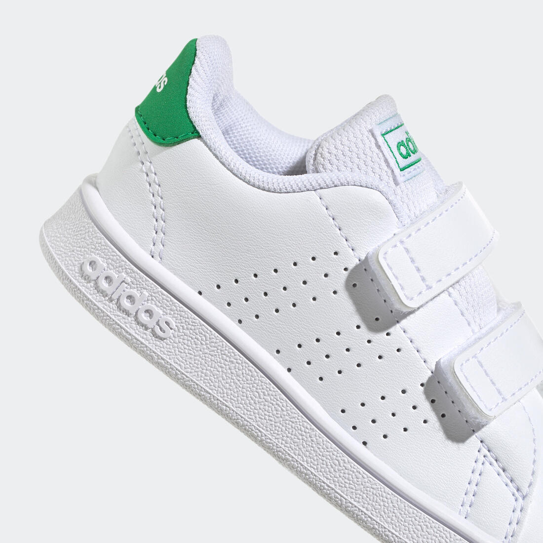 Baskets à scratch bébé - ADIDAS ADVANTAGE blanc/vert