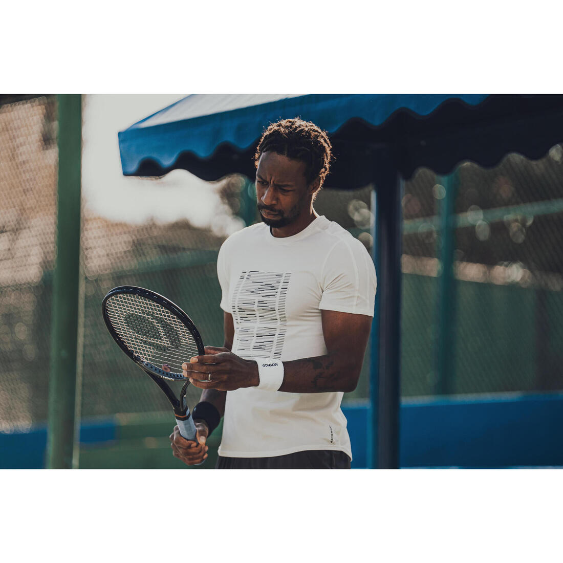 T-shirt de tennis homme - tts soft blanc cassé