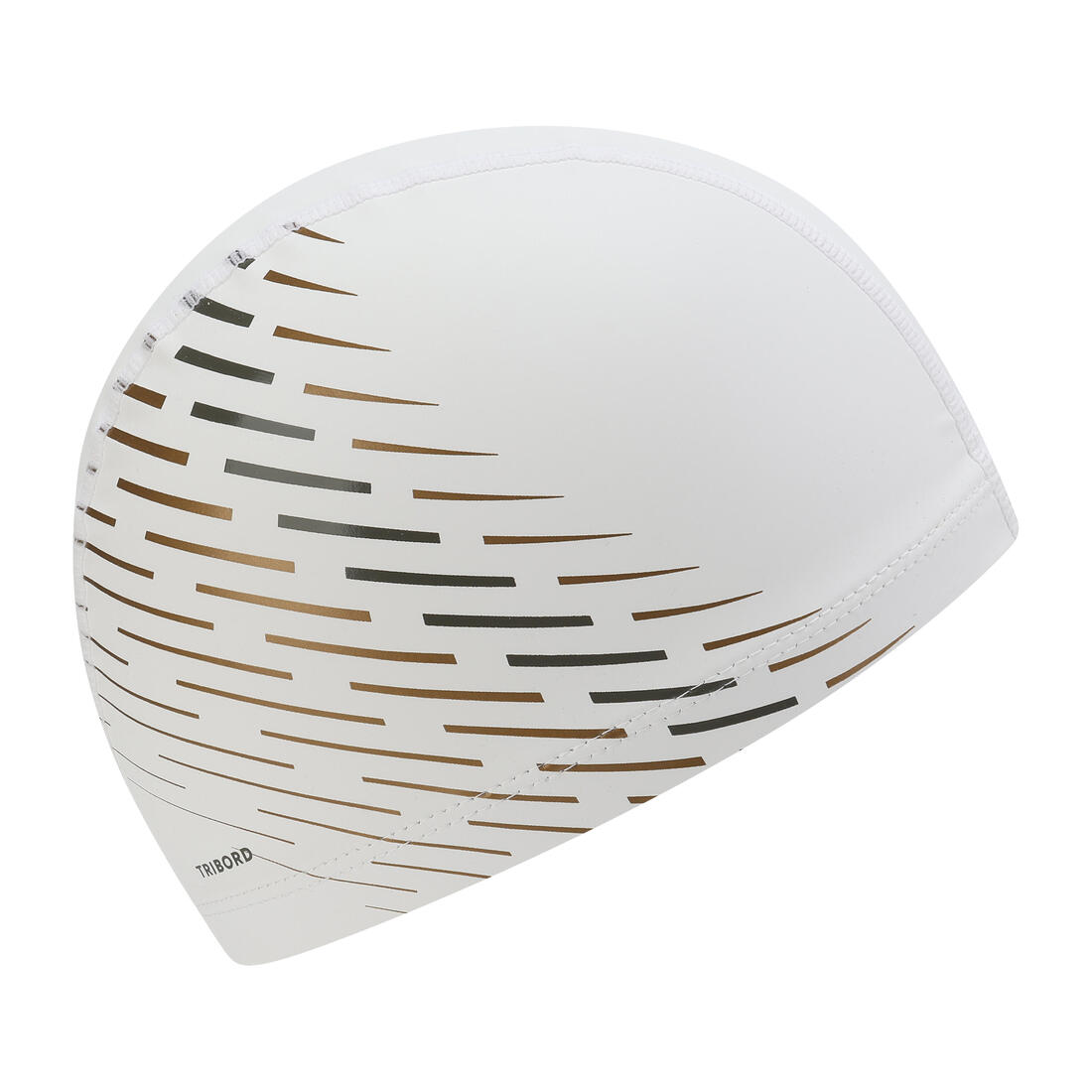 Bonnet de bain en maille enduite - tissu imprimé - taille m - blanc line