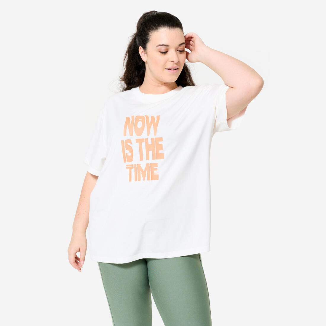 T-shirt oversize femme, blanc coton – blanc coton