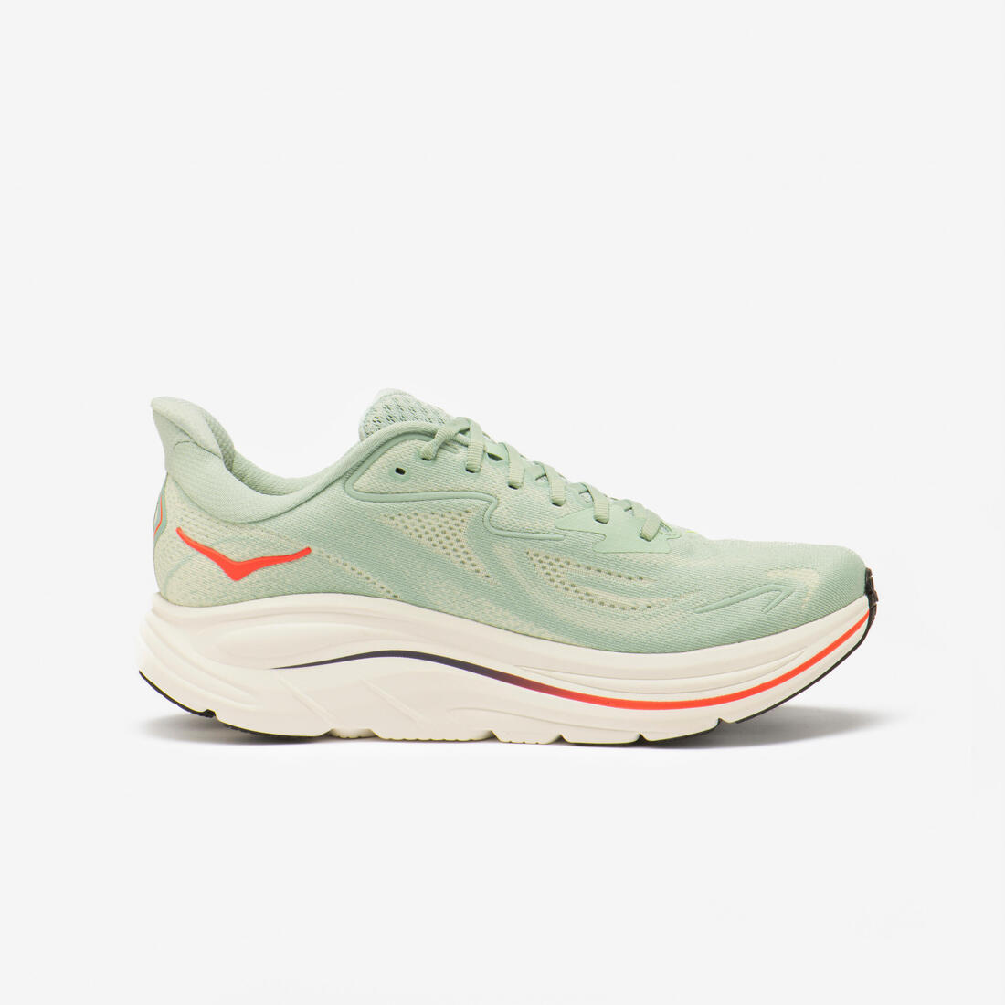 Chaussures de running homme, Hoka Clifton 10 vert et rouge