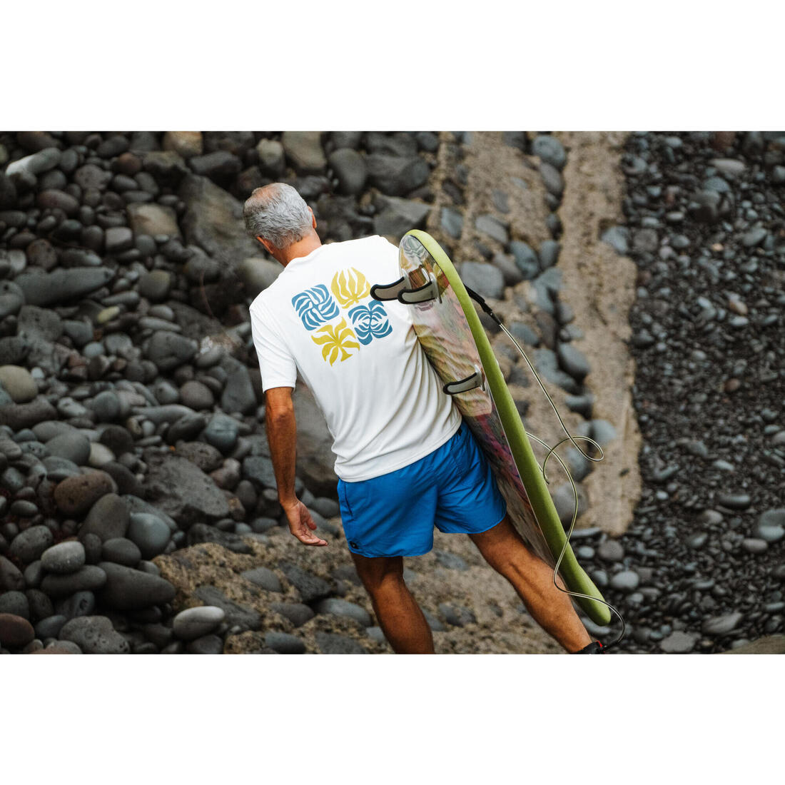 Boardshort surf 100 Court 15" Homme - Hendaia pockets Khaki