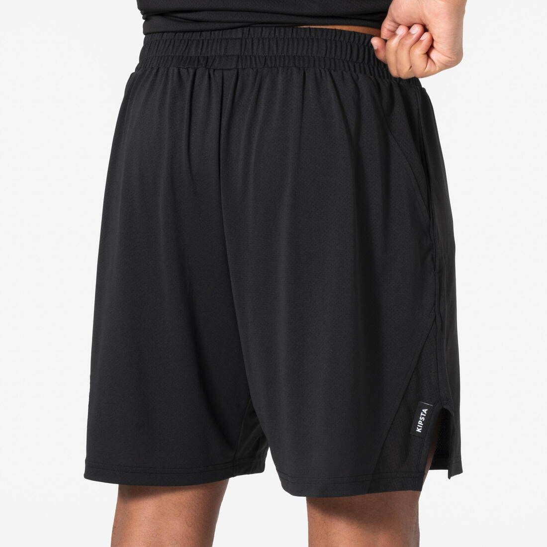 Short de basket avec poches homme femme, 500 noir