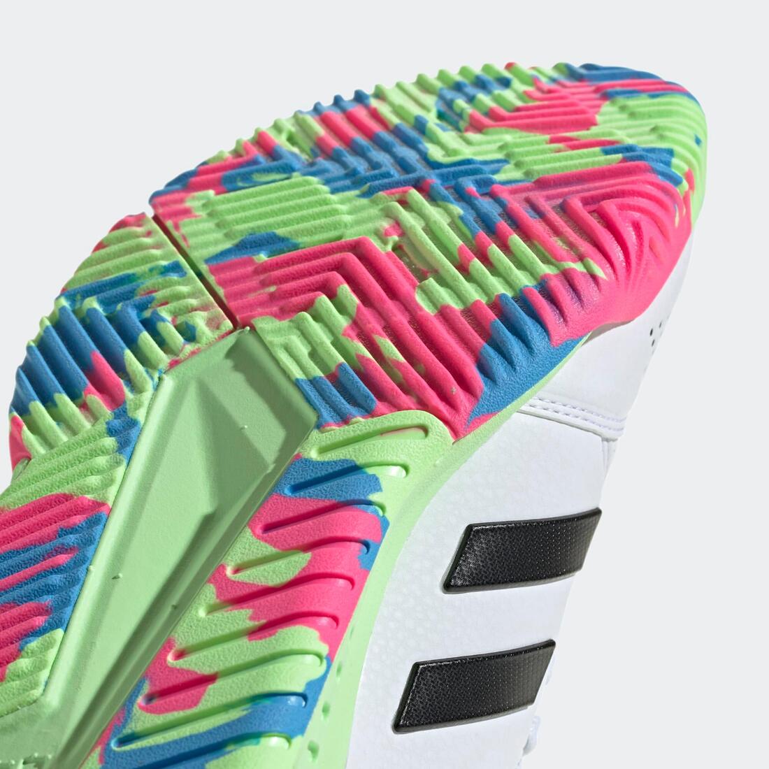 Chaussure de handball Adulte -Adidas Court Flight blanc/jaune/bleu