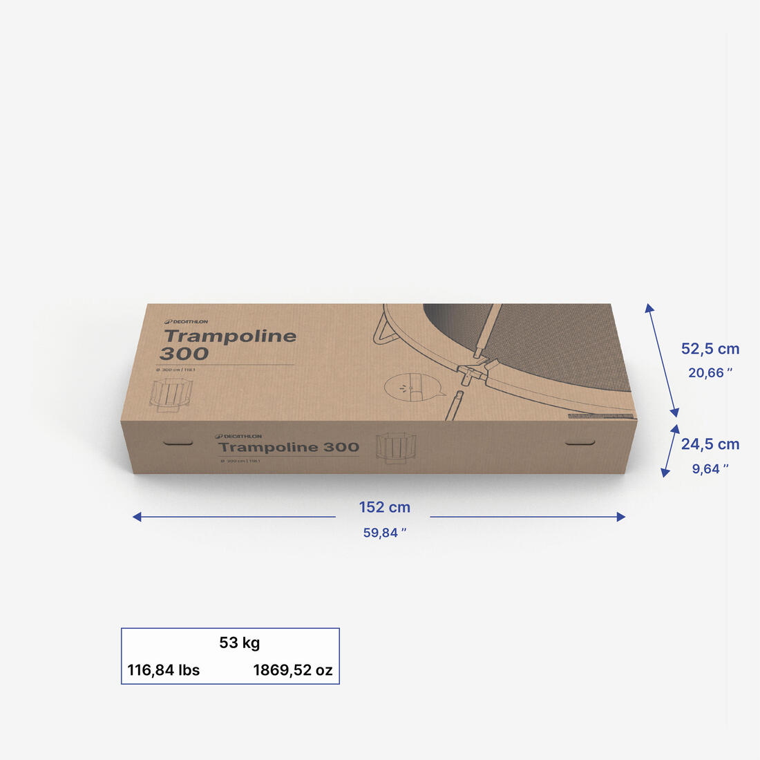 Trampoline rond avec filet de protection,  Trampoline 300