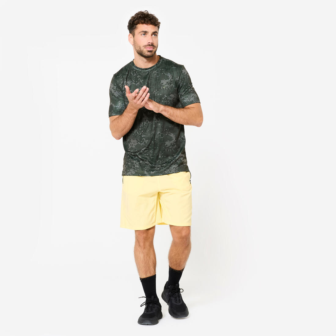 T-shirt de fitness manches courtes respirant col rond homme