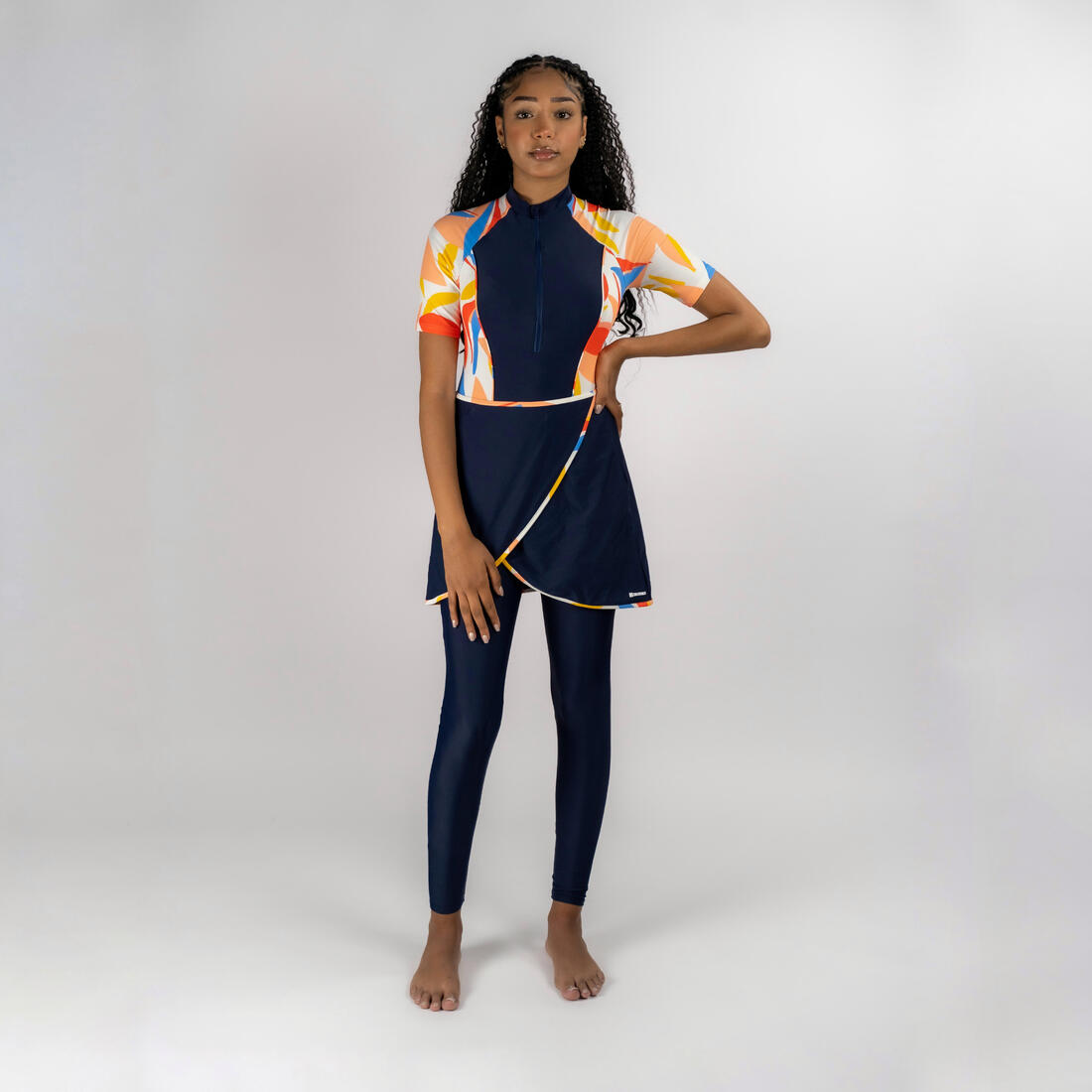 BURKINI RIME 100 MANCHES COURTES NAVY LEA MELON – bleu marine