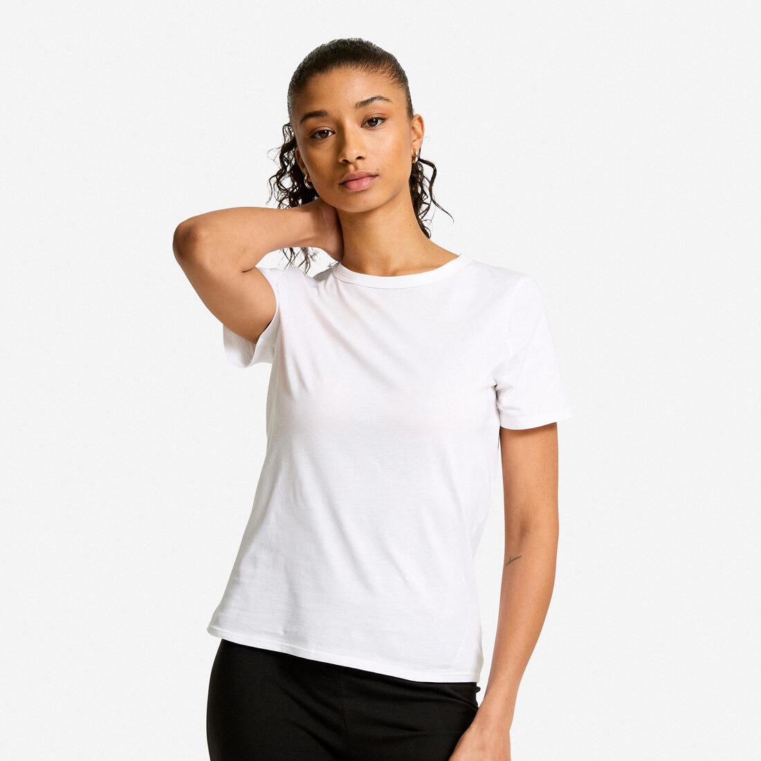 T-shirt Fitness Femme - 100 Blanc glacier