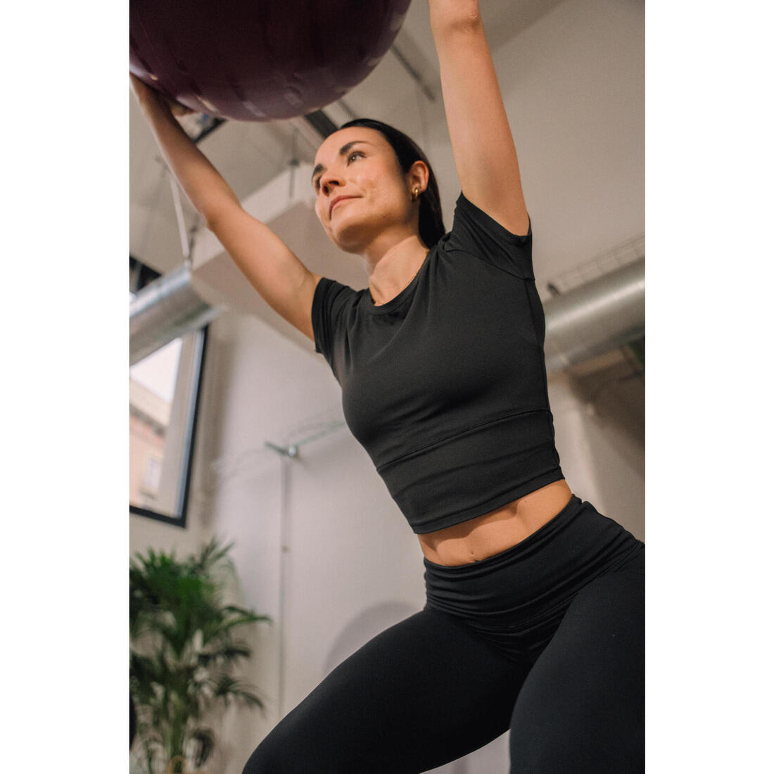 T-shirt de yoga et Pilates extensible et doux femme, Breathe