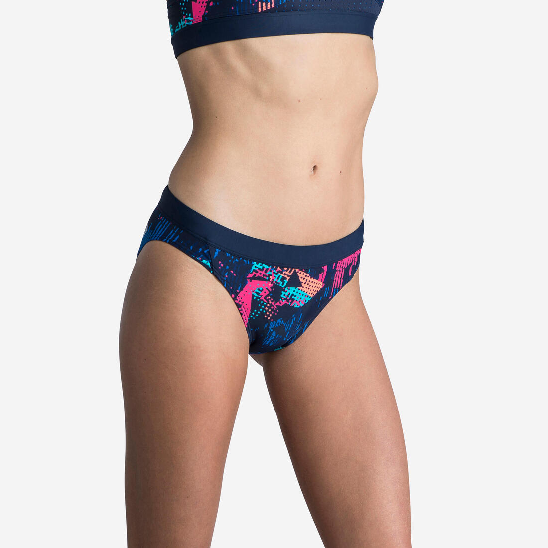 Bas de maillot de bain de natation femme Kamyleon All Map – bleu marine