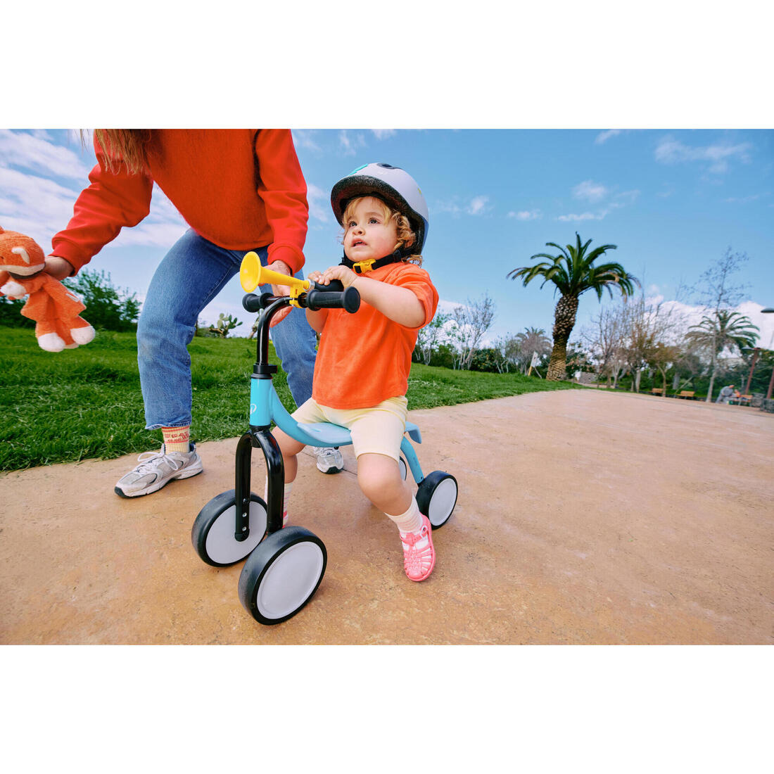 Casque velo bebe et enfant 44-55 cm, play 100 gris