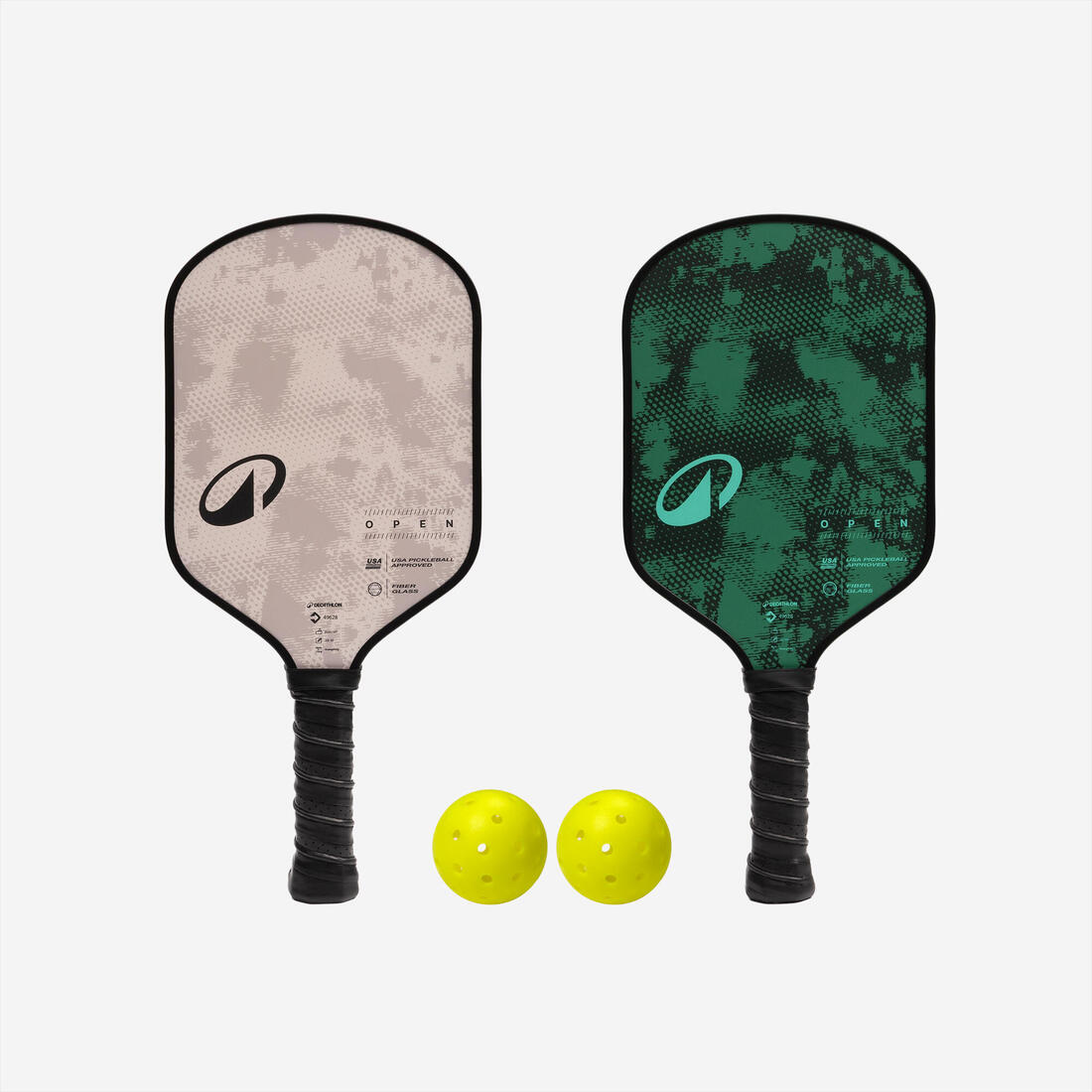 Lot de Pickleball Open - 2 Raquettes, 2 Balles et Housse
