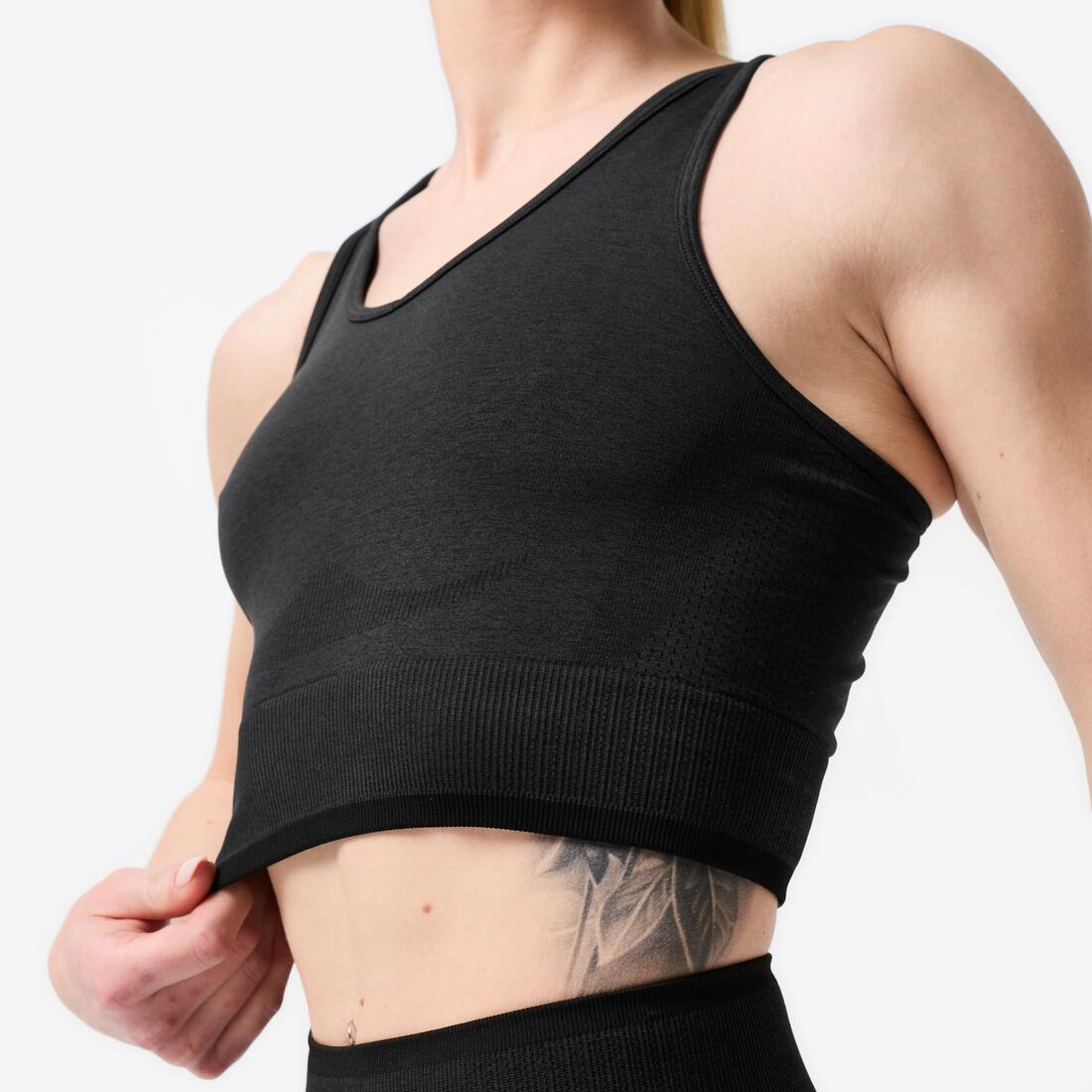 Débardeur seamless de musculation femme, violet foncé