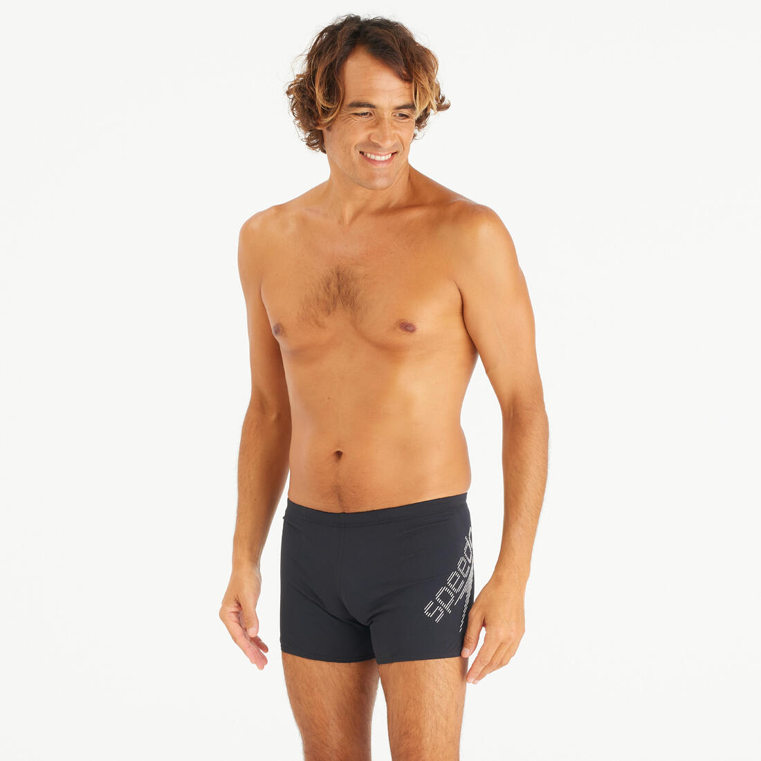 Maillot de bain boxer homme - Speedo logo noir blanc
