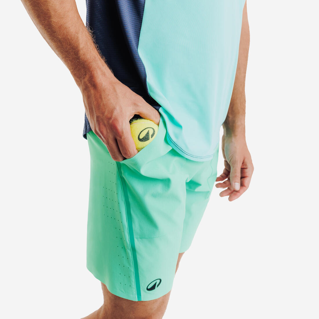 Short de tennis respirant homme, Dry+ Noir Gaël Monfils