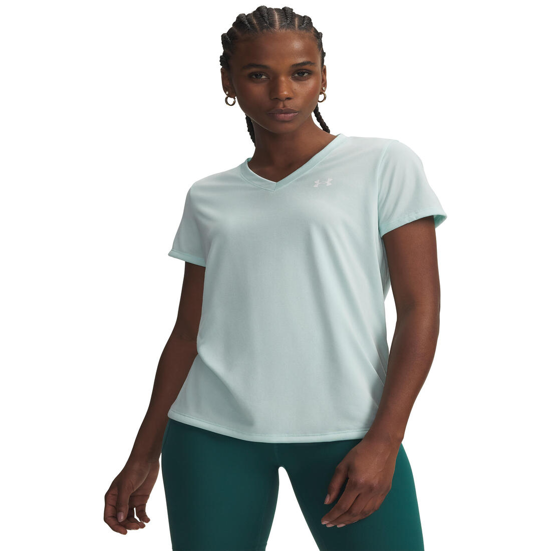 T-shirt de fitness, à manches courtes col V femme