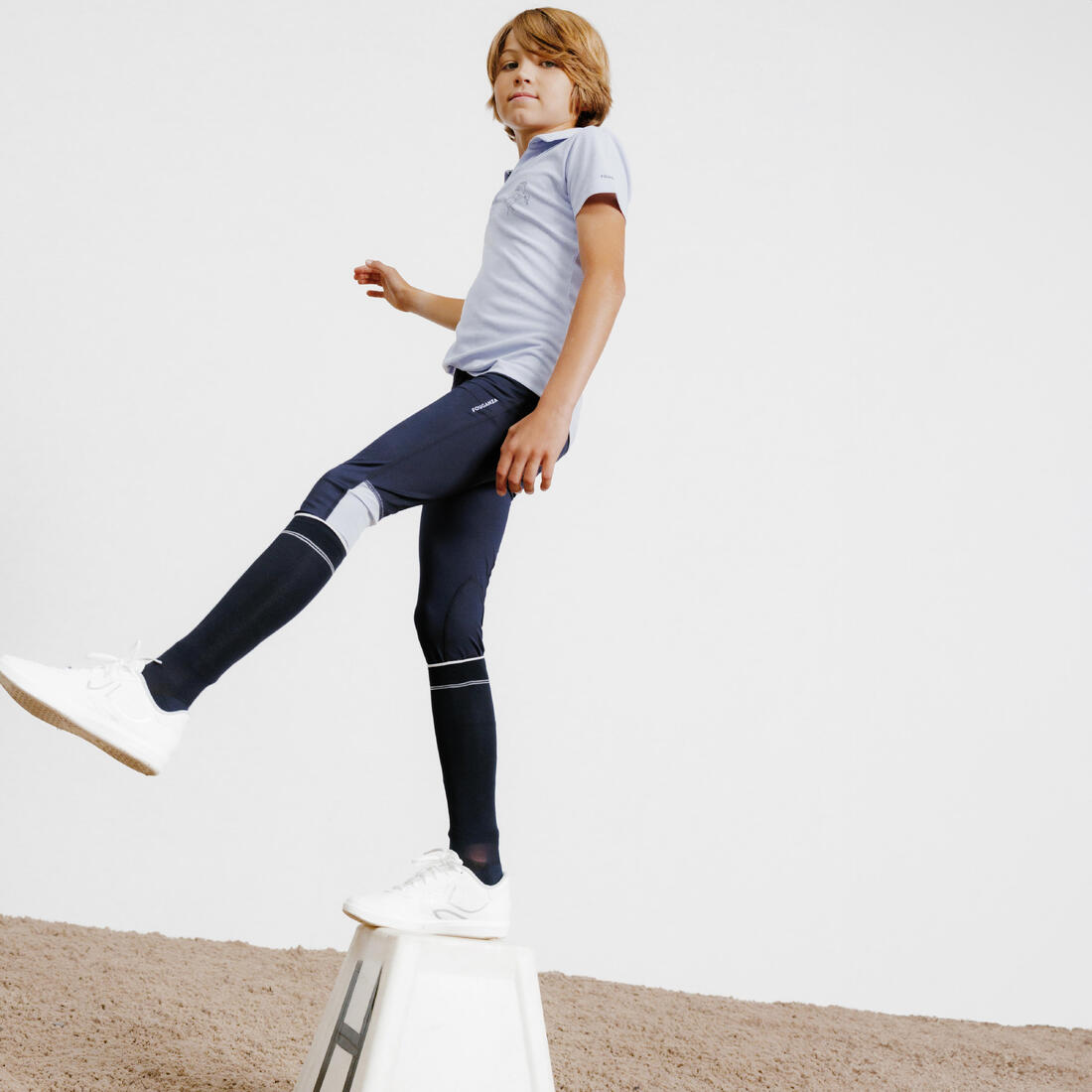 Legging équitation léger Enfant - 100 marine et