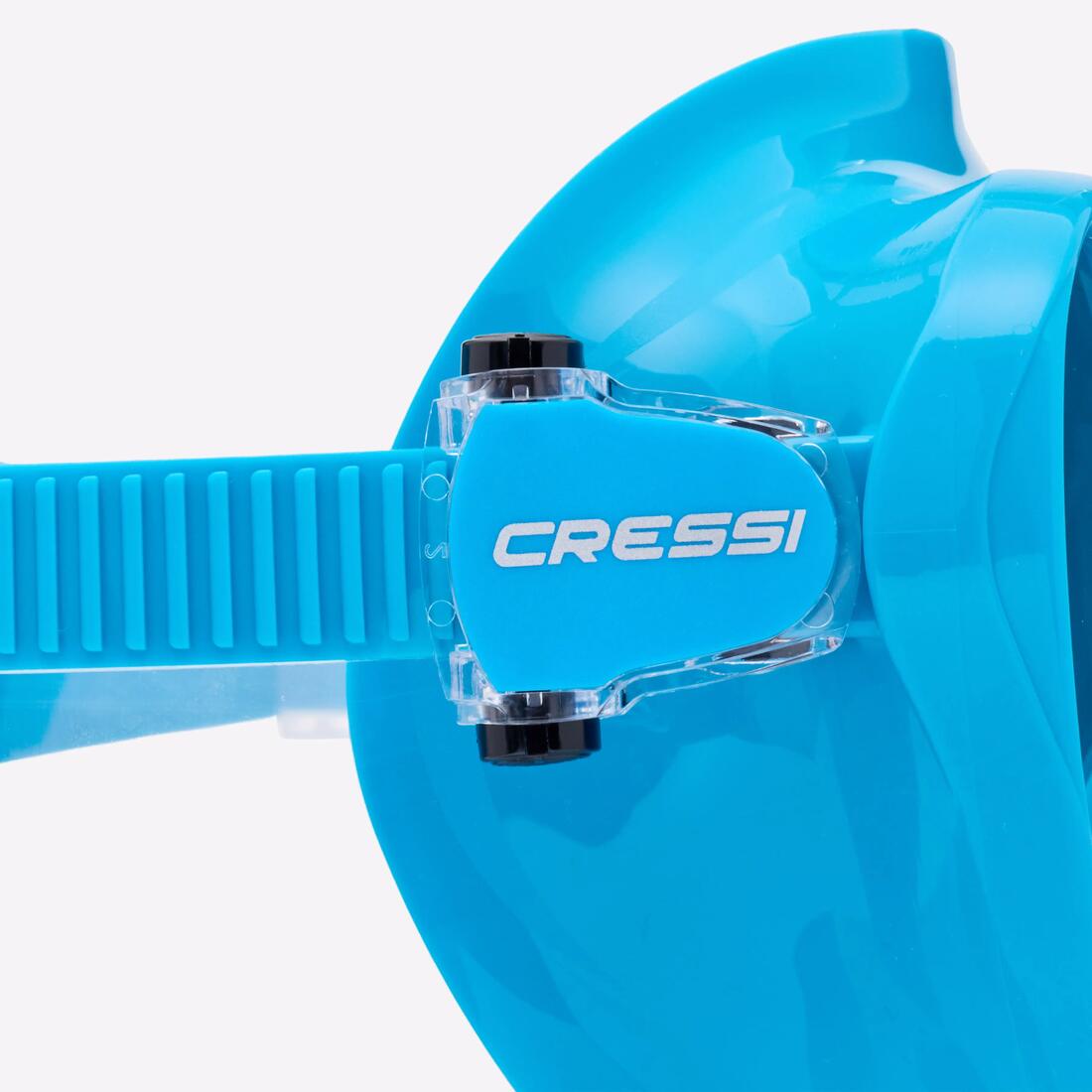 Masque Plongée CRESSI Frameless, sans cerclage avec surmoulage, F1 Turquoise