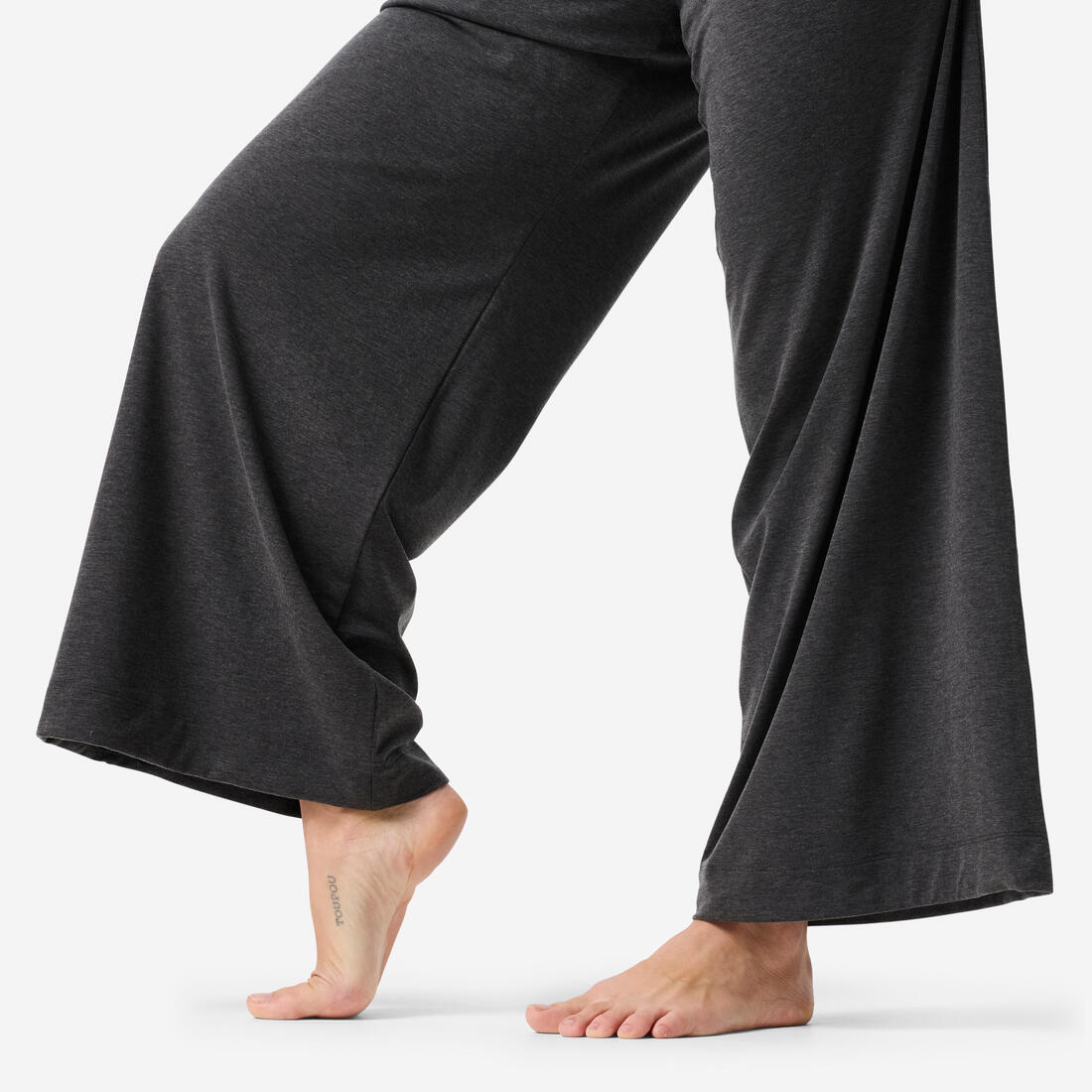 Pantalon de yoga large et fluide femme, gris