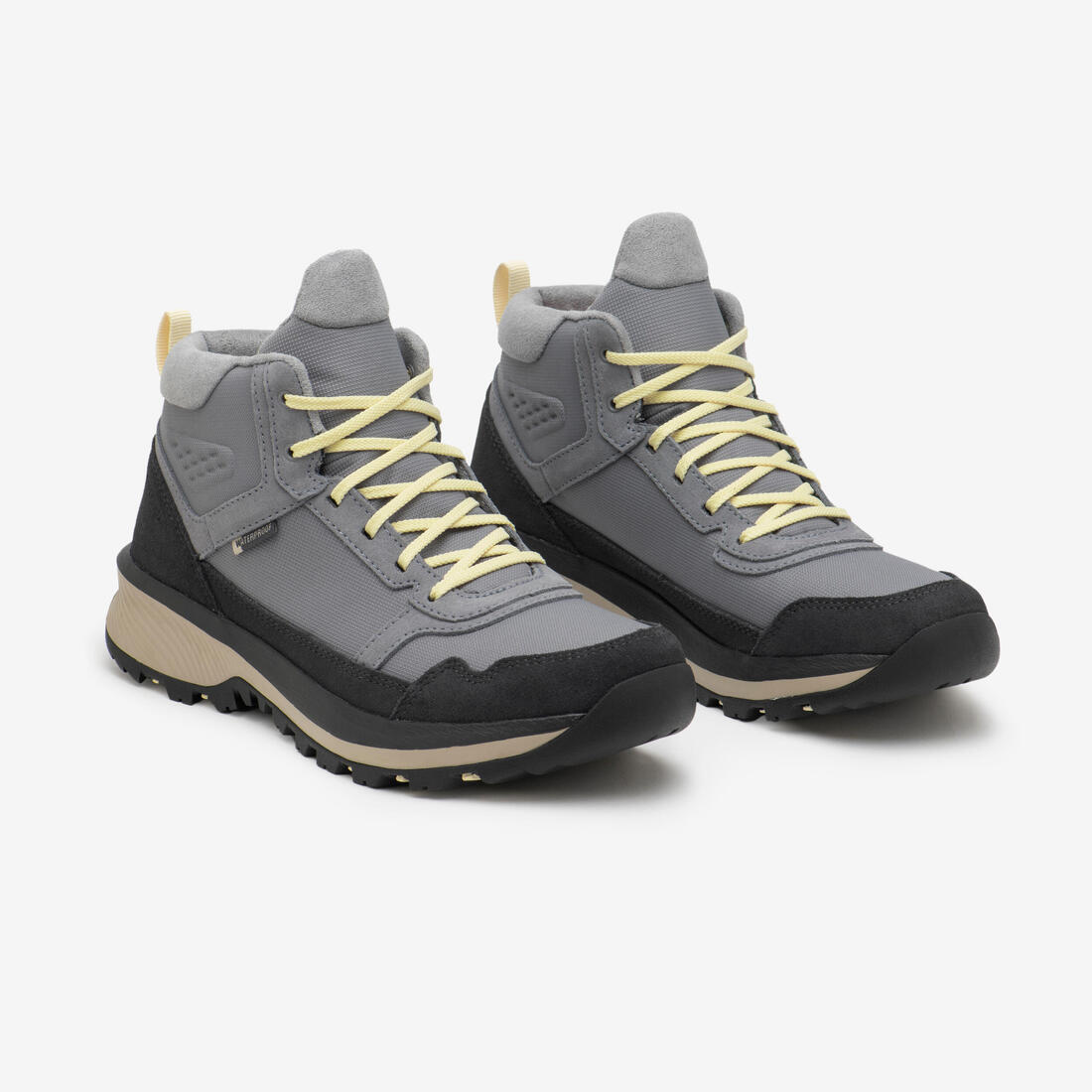 Chaussures de randonnée mid imperméables femme, NH500 Cuir WP