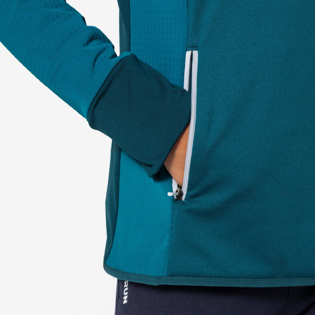 T-shirt manches longues de running garçon, Kiprun Run 900 Warm bleu