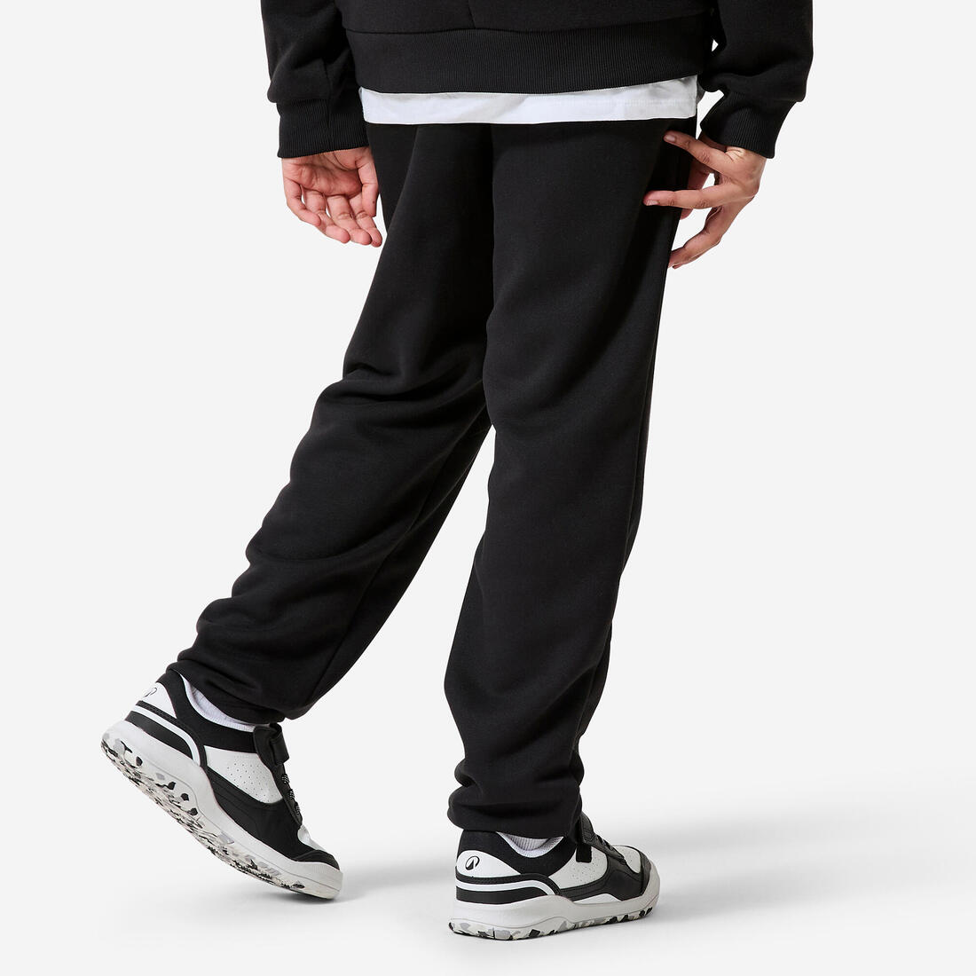 Pantalon de jogging chaud en molleton enfant, noir