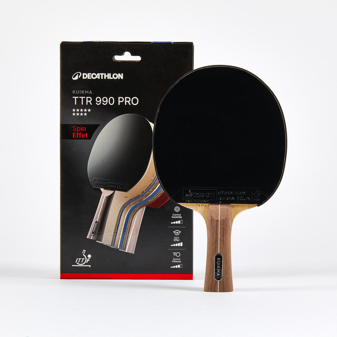 Raquette de tennis de table TTR 990 Pro spin 9* ITTF club haut niveau