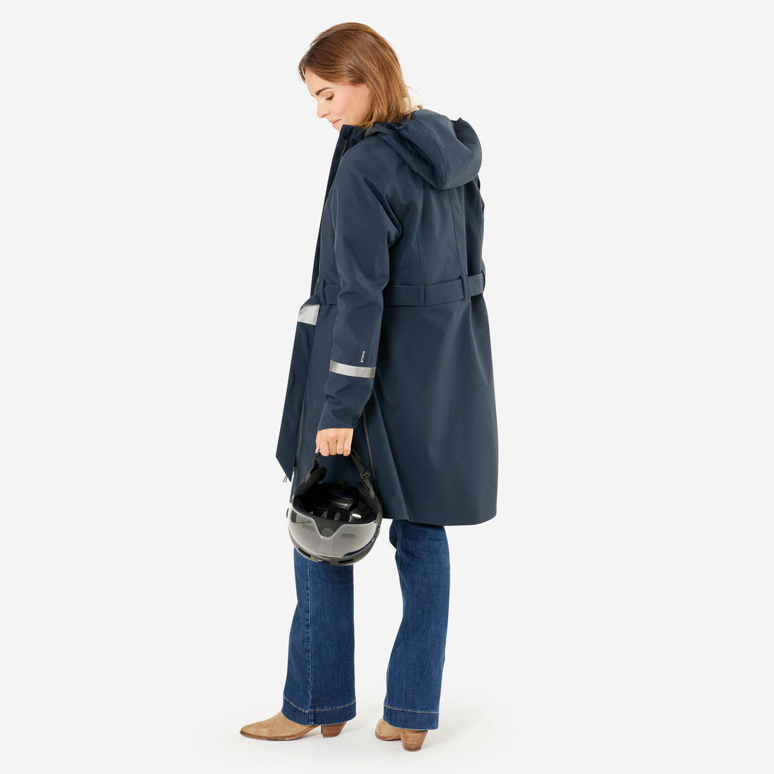 Trench femme imperméable avec capuche - vélo ville