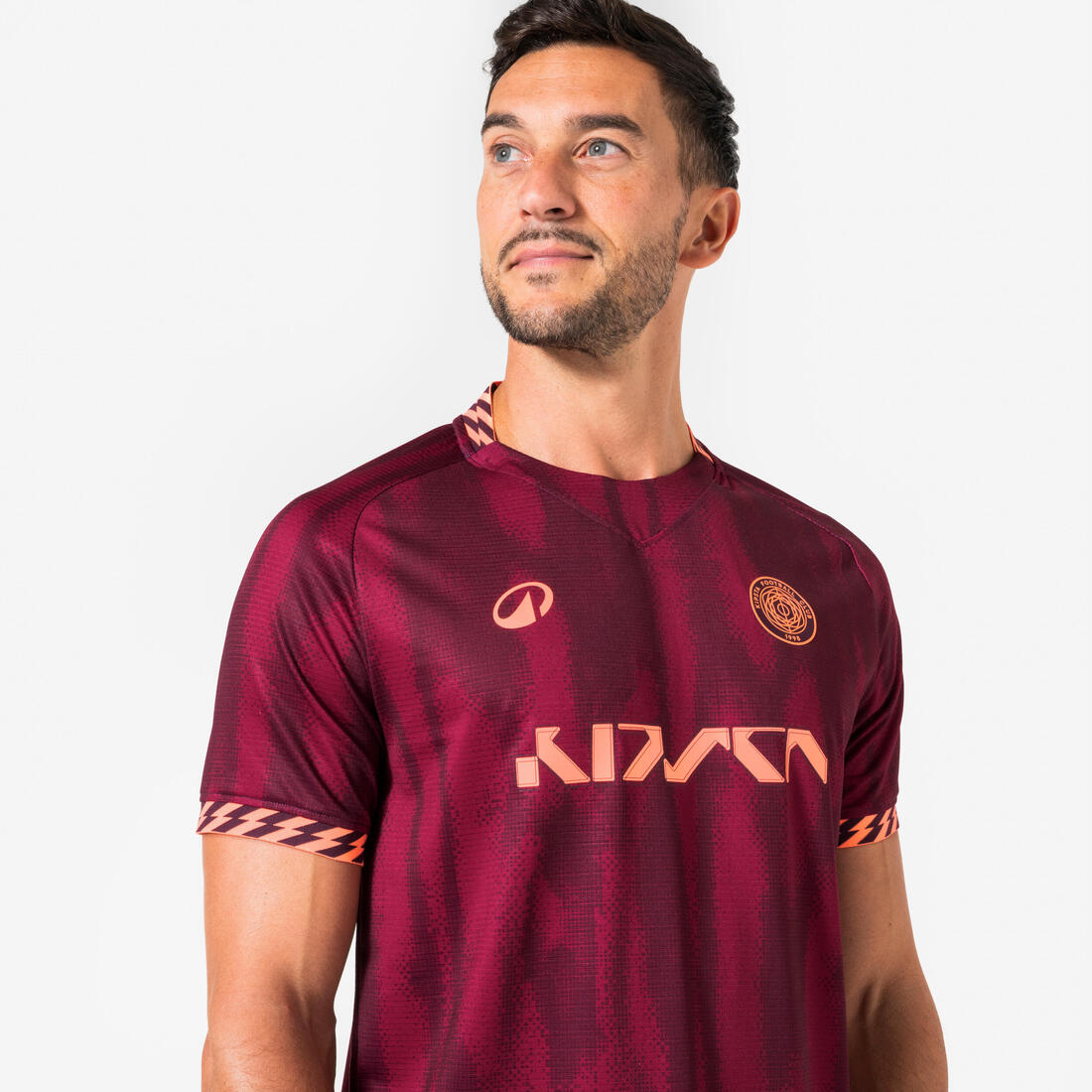 Maillot de football  adulte Viralto II wavy noir & jaune fluo