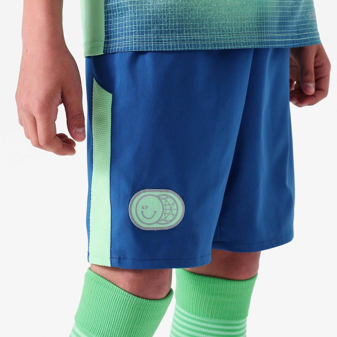 SHORT DE FOOTBALL ENFANT VIRALTO KIDS GRIS BANDE