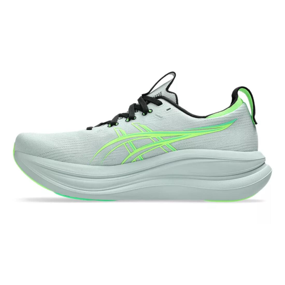 Chaussures de running Homme, Asics Gel Nimbus 28 gris et vert