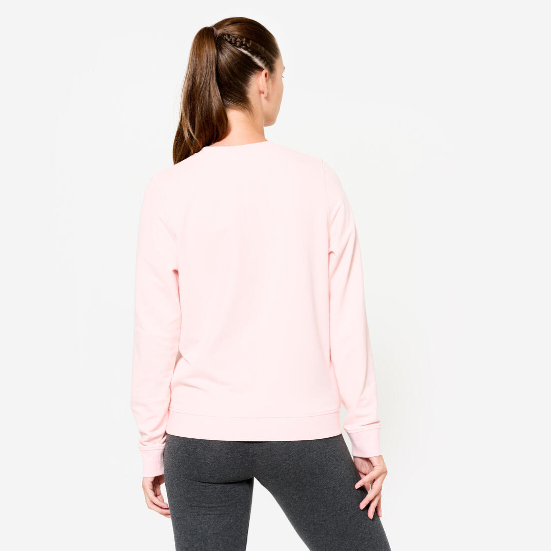 Sweat de training col rond femme, rose clair
