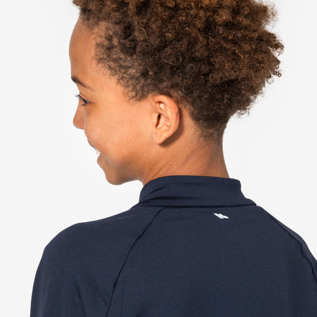 Maillot manches longues chaud 1/2 zip enfant d'athlétisme AT 100 corail fluo