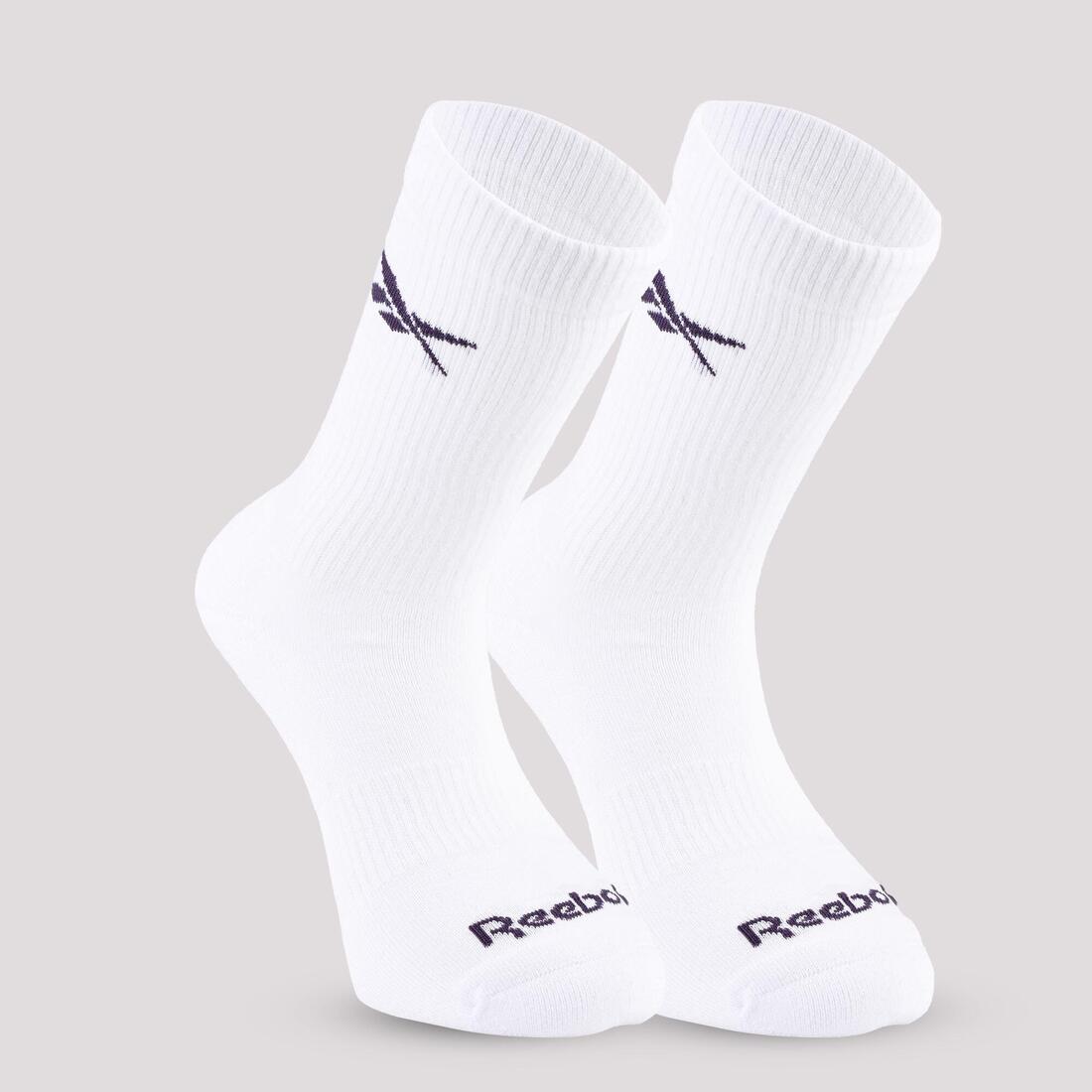 Lots de 3 paires de chaussettes de fitness mi-mollet, blanches