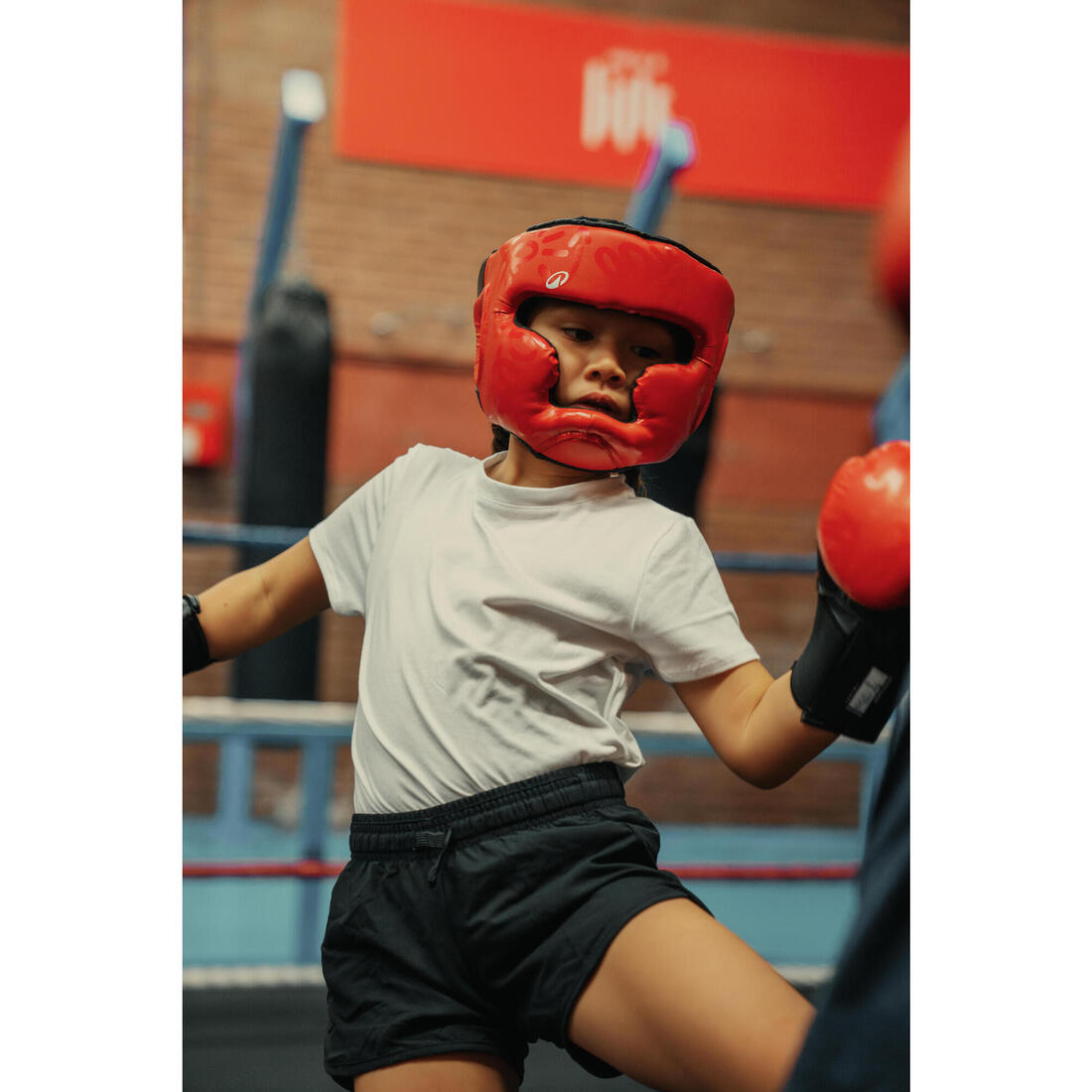Casque de boxe intégral enfant -rouge
