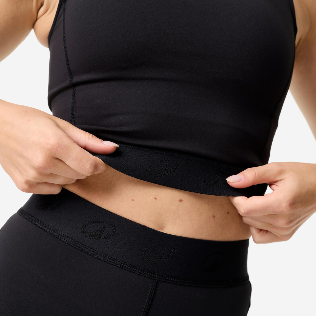 T-shirt crop top de sport élastique à la taille femme