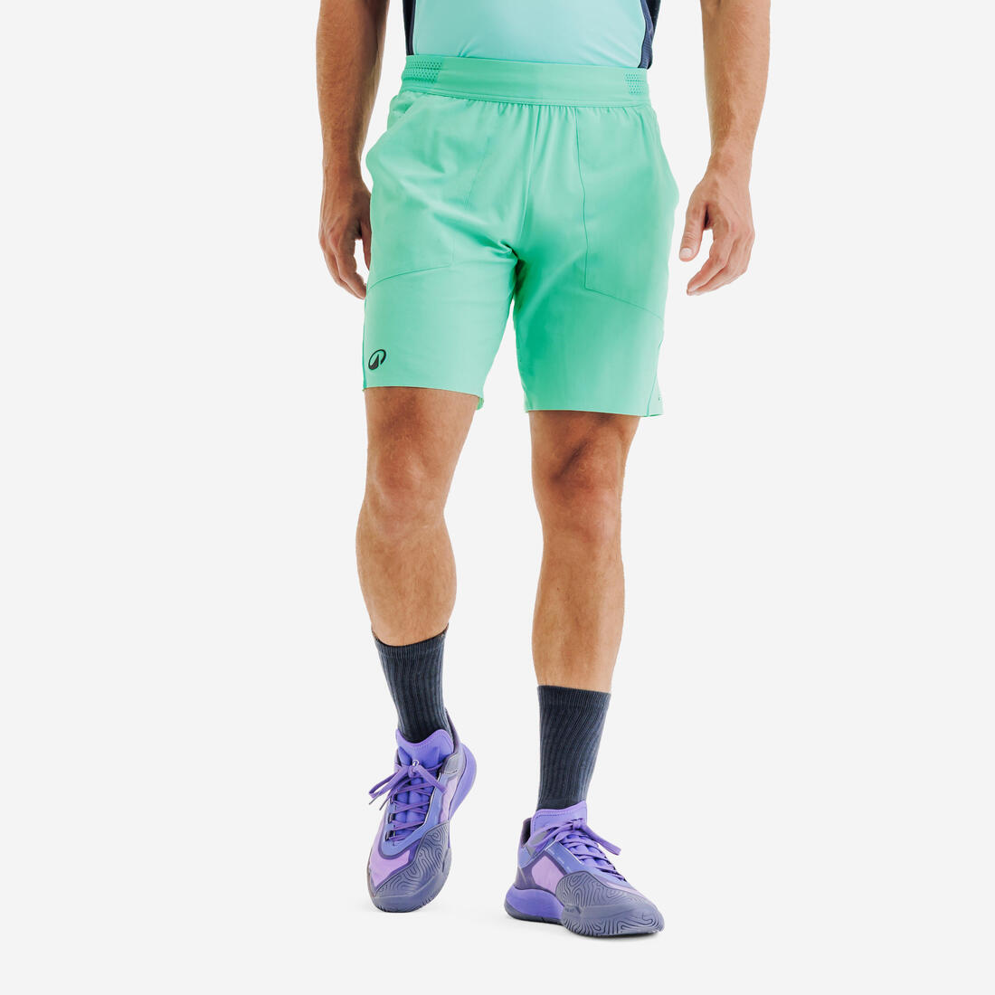 Short de tennis respirant homme, Dry+ Noir Gaël Monfils