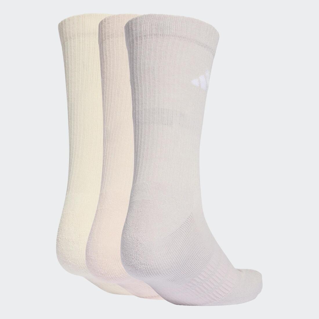 Chaussettes matelassées mi-mollet Adidas, rose, beige et, lot de 3