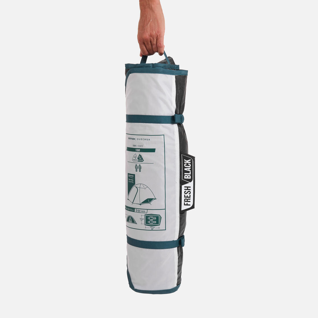 Tente de camping 2 places, MH100 Fresh & Black