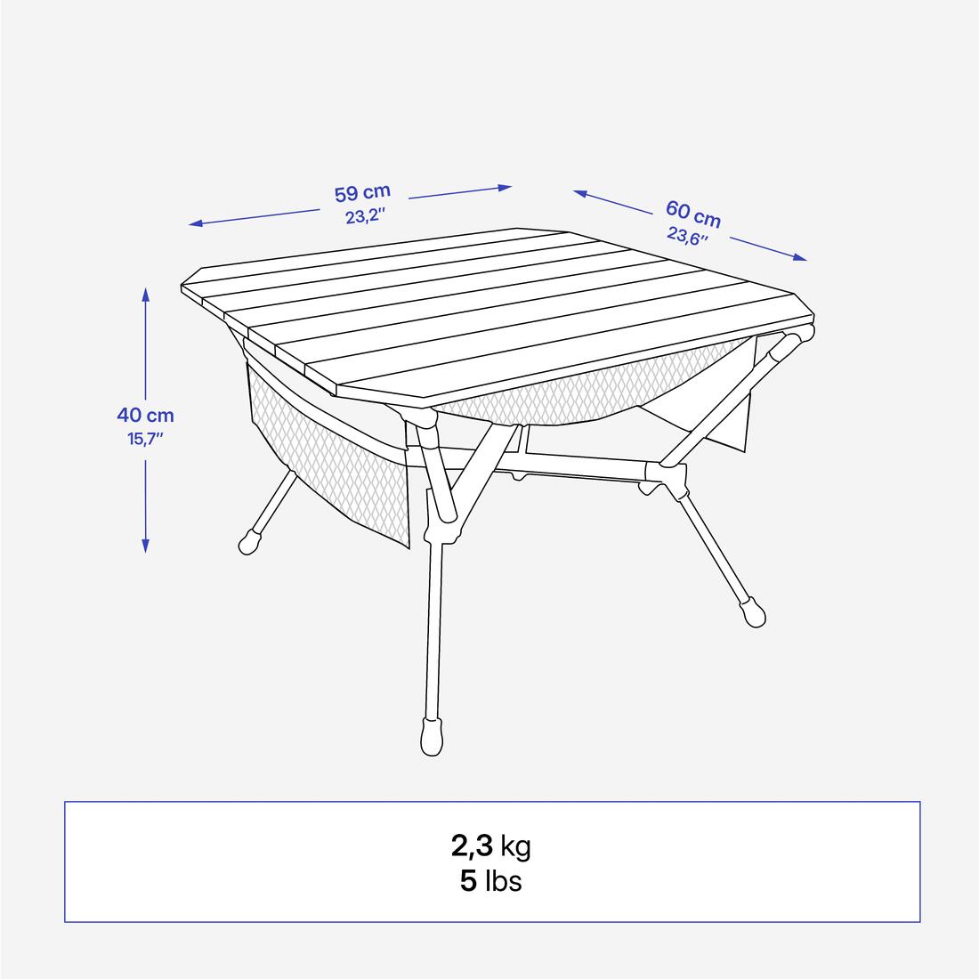 TABLE BASSE COMPACTE DE CAMPING 500