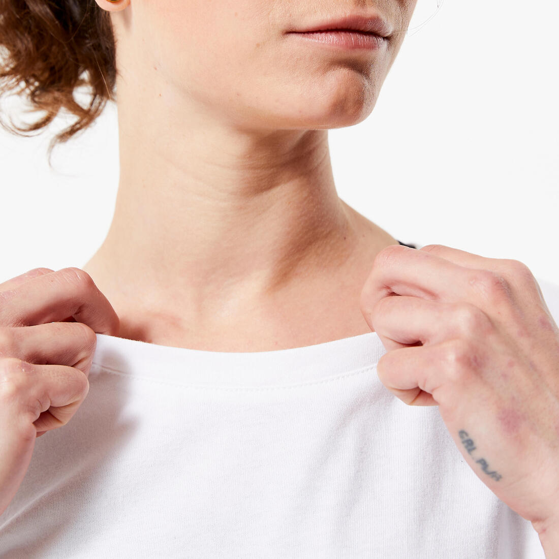 Tee-shirt en coton col rond femme