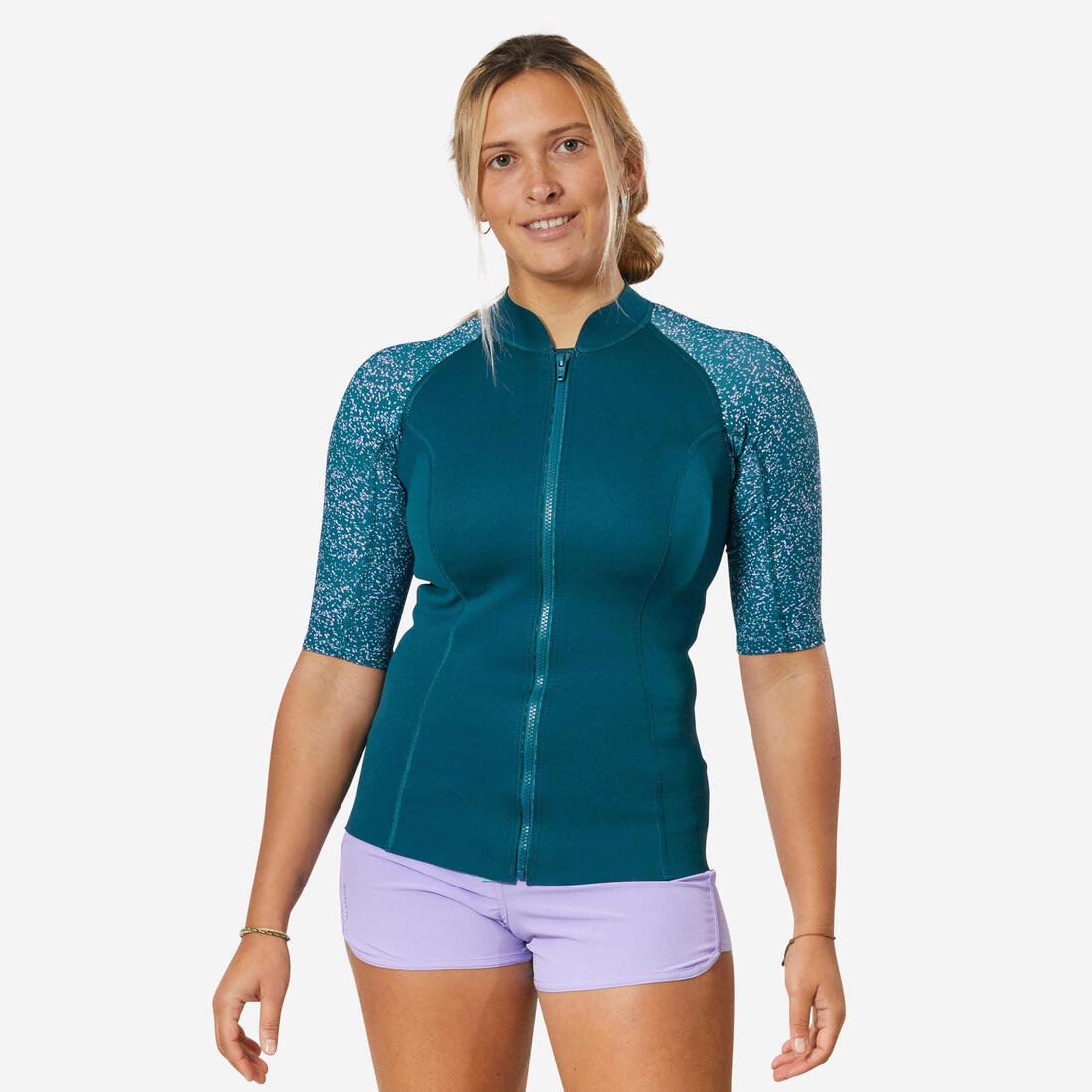Top anti UV Manches courtes Femme néoprène 1.5mm, Navy