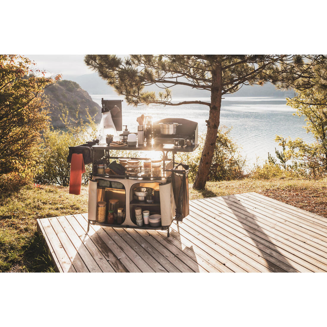 PARE-VENT AJUSTABLE POUR TABLE ET MEUBLE DE CUISINE DE CAMPING