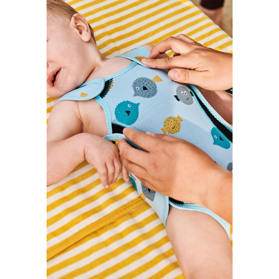 Combinaison néoprène thermique wrap 2mm bébé, Bodywarm poissons menthe